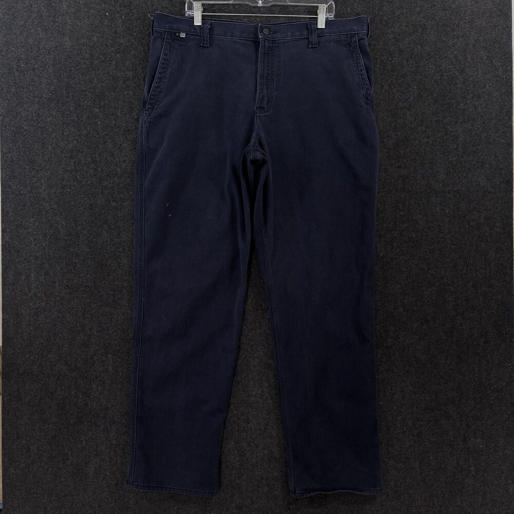 Carhartt FR Pants Men's 38x34 Navy Canvas Flame Resistant Chino Work Utility